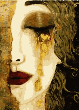 Paint by number kit gustav klimt golden tears with FRAME 40x50