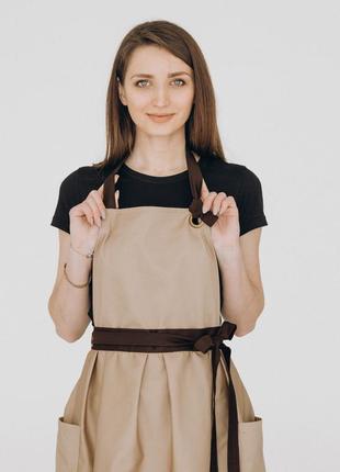 Apron dress vanilla vsetex beige2 photo