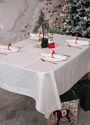 Jacquard tablecloth "Snowflakes" 249-23/00