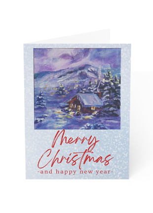 Winter night greeting card