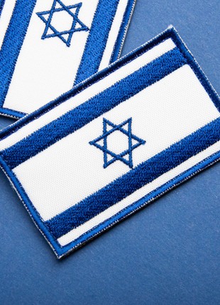 Set of chevrons 2 pcs with Velcro Flag of Israel 5x8 cm, embroidered patch
