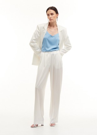 White satin trousers Classic