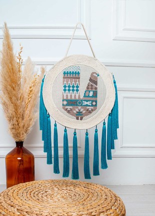 Handmade bag with bird embroidery