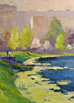 Oil painting On the dam Serdyuk Boris Petrovich nSerb657