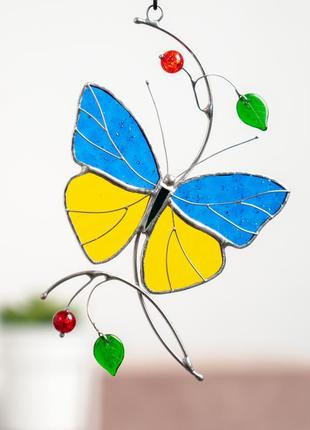 Ukraine butterfly stained glass suncatcher5 photo