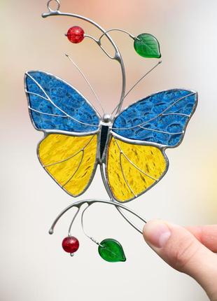 Ukraine butterfly stained glass suncatcher2 photo