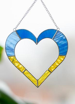 Stained glass Ukrainian heart decor5 photo