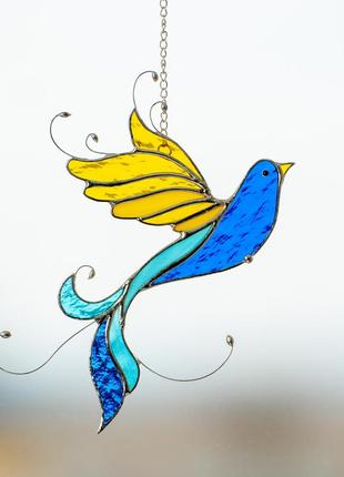 Ukrainian bird stained glass suncatcher2 photo
