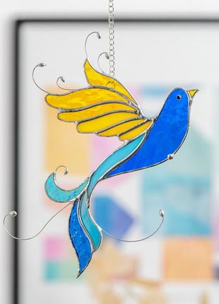 Ukrainian bird stained glass suncatcher4 photo