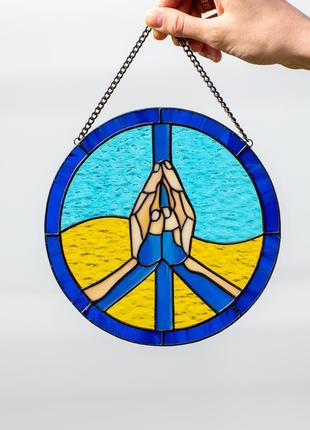 Ukrainian peace stained glass decor