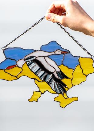 Handmade ukraine stork stained glass5 photo