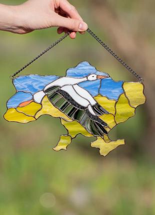 Handmade ukraine stork stained glass4 photo