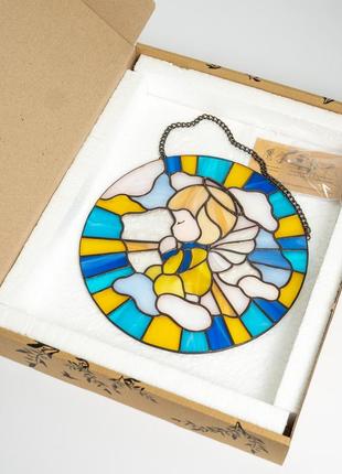 Baby angel stained glass suncatcher