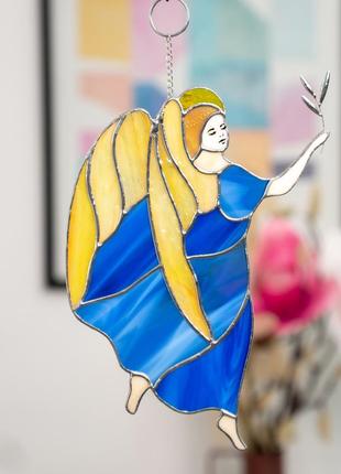Ukrainian art guardian angel stained glass