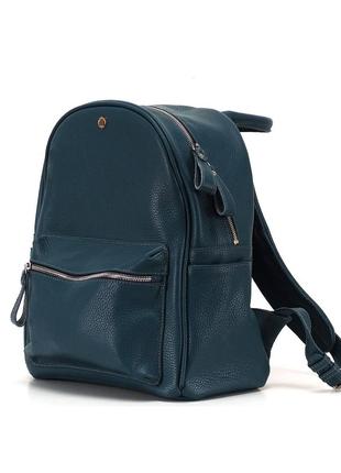 Leather backpack / sea-green4 photo