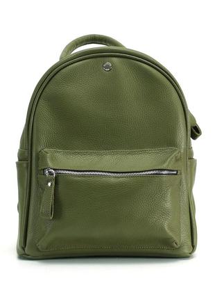Leather backpack / khaki