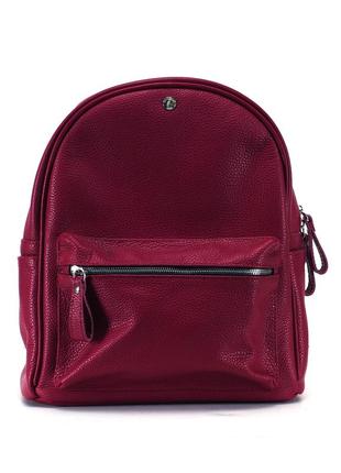 Leather backpack / burgundy
