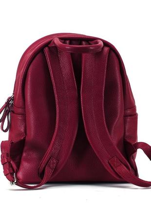 Leather backpack / burgundy2 photo