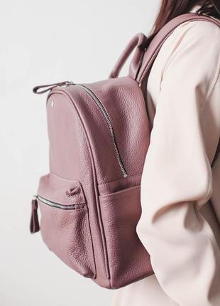 Leather backpack / basil6 photo