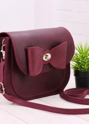 Leather women shoulder casual bag for iphone 14/personalized handmade crossbody small half round bag3 photo