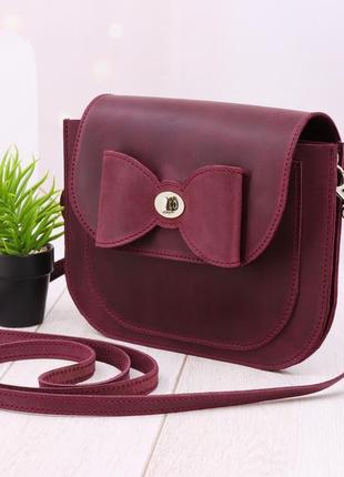 Leather women shoulder casual bag for iphone 14/personalized handmade crossbody small half round bag2 photo