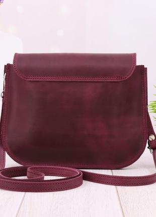 Leather women shoulder casual bag for iphone 14/personalized handmade crossbody small half round bag4 photo