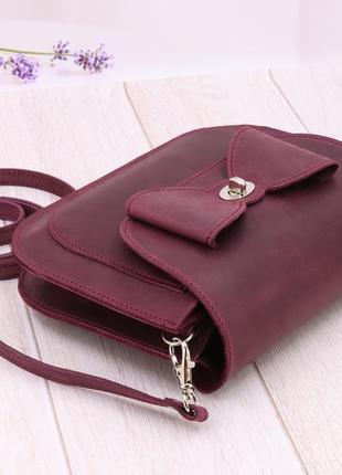 Leather women shoulder casual bag for iphone 14/personalized handmade crossbody small half round bag5 photo