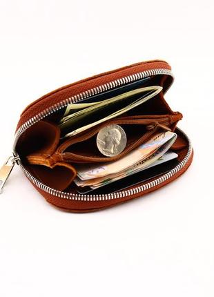 Handmade leather women slim purse pocket coins/ personalized mini classic wallet with card slot6 photo