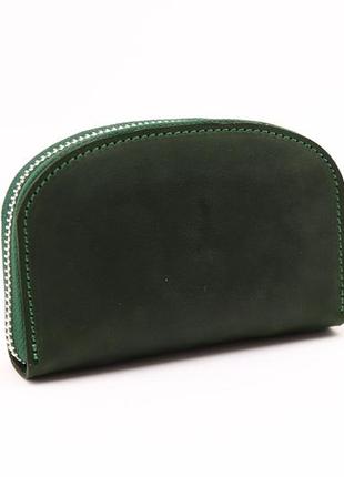 Handmade leather wallet with round zip