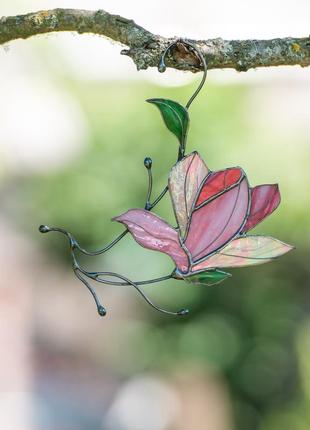 Magnolia stained glass decor