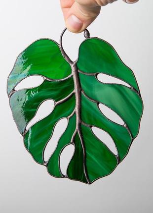 Handmade monstera stained glass decor5 photo