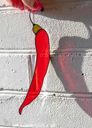 Chili pepper stained glass window decor3 photo