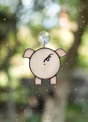 Stained glass pig decor4 photo