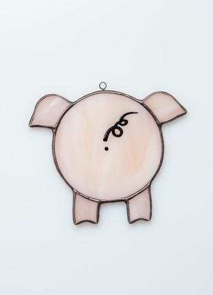Stained glass pig decor1 photo