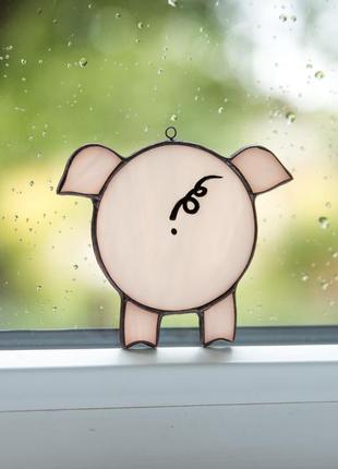 Stained glass pig decor7 photo