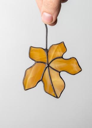 Maple leaves stained glass window hangings7 photo