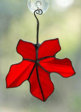 Maple leaves stained glass window hangings4 photo
