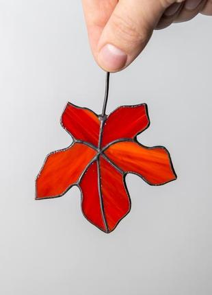 Maple leaves stained glass window hangings8 photo