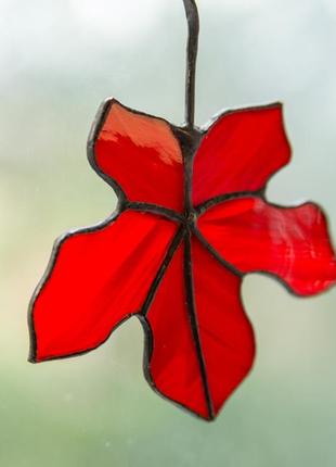 Maple leaves stained glass window hangings