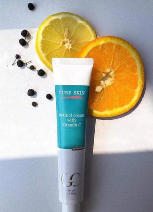 Night anti-aging face cream with retinol and vitamin c from the aging of the skin "cure skin 50 ml