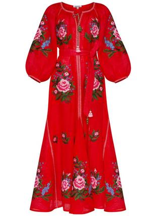 "evelyn" red maxi dress