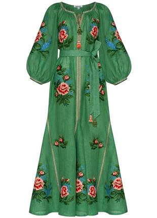"evelyn" green maxi dress