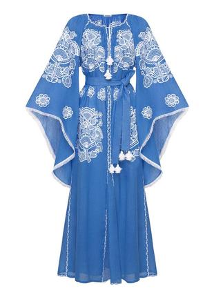 "victory" blue maxi dress