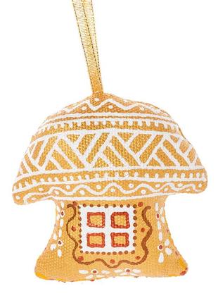 Christmas tree toy golden ukrainian house