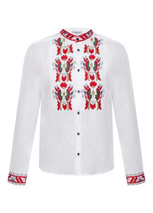 "sich" white shirt with colorful embroidery1 photo