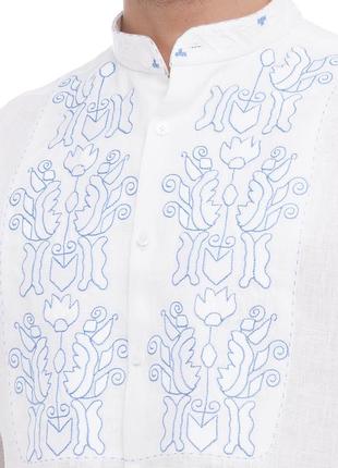 "sich" white shirt with blue embroidery5 photo