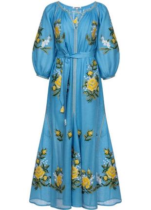 "evelyn" blue maxi dress