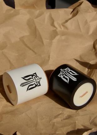 Soy candle "strong" white/black3 photo
