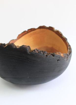 unique dinnerware bowl, candy hand craft plate, yakisugi live edge decorative vase10 photo
