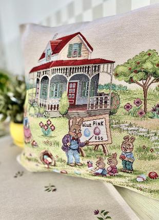 Decorative tapestry Easter pillowcase 45*45 cm. one-sided2 photo